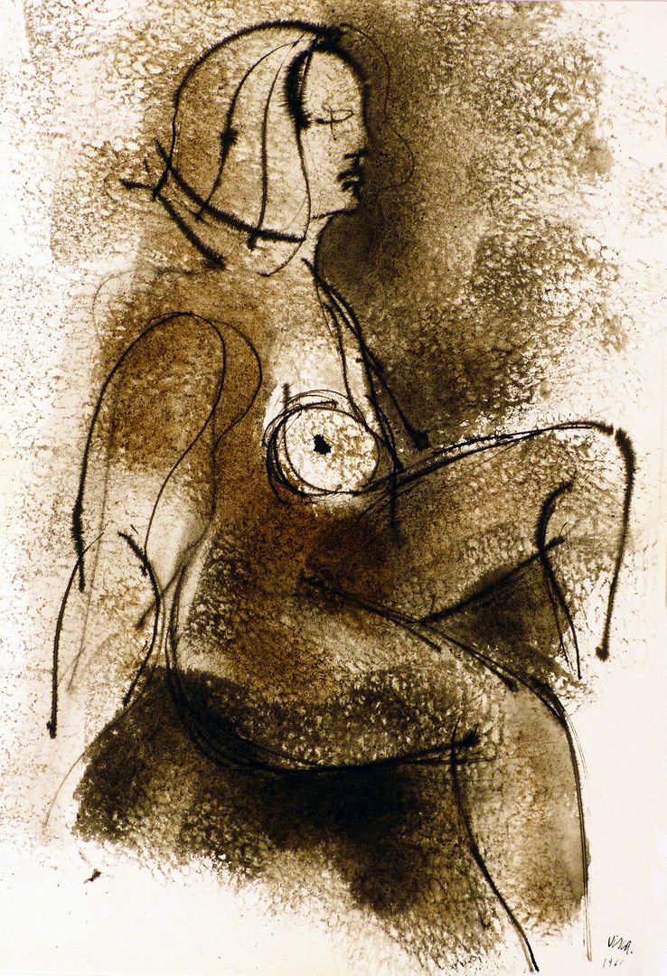 Sandro Visca, Nudo, 1961, 30 × 44 cm
