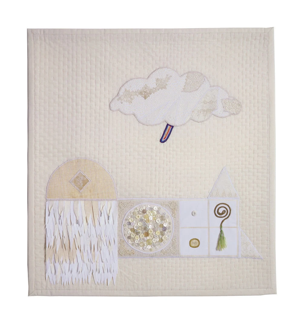 1984 22Piccolo paesaggio in bianco22 cm98x105 arazzo cucito 