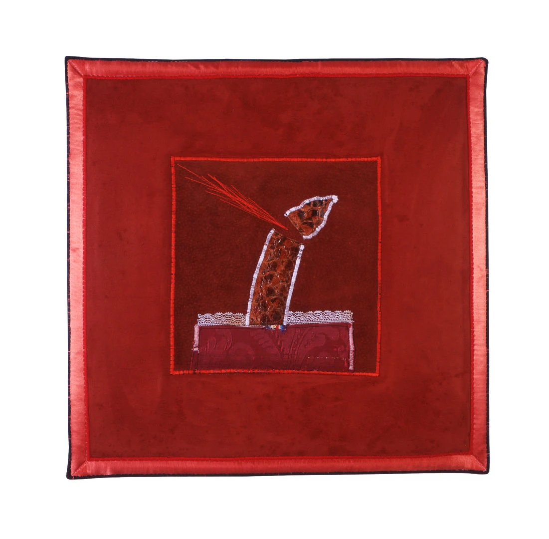 1991 22Paesaggio di tempesta22 arazzo cucito cm50x50 