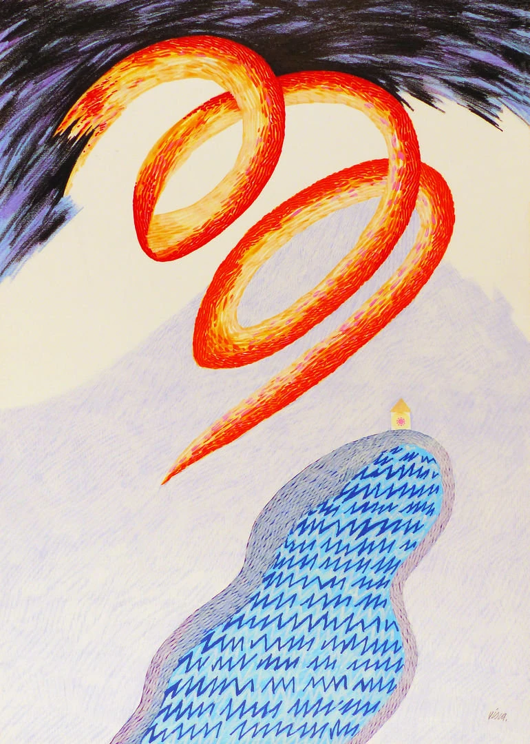1991 22Tempesta sul lago22 cm50x70 