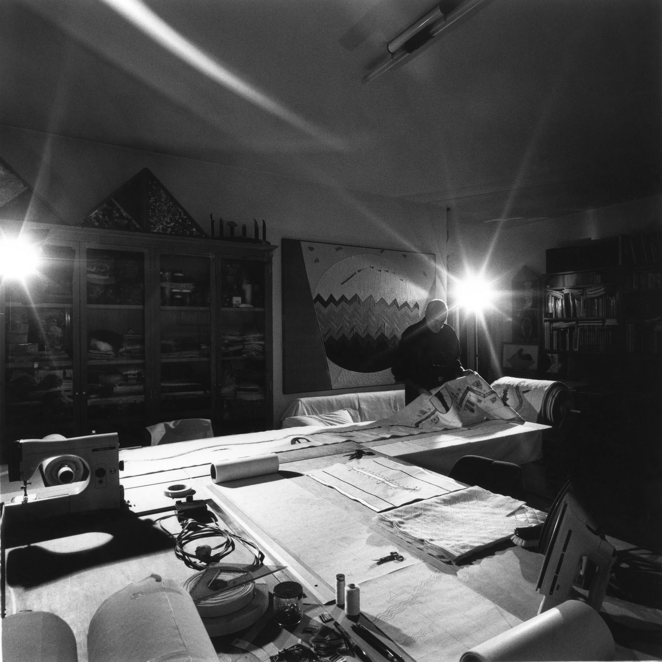 Lo studio di Sandro Visca durante la lavorazione di In itinere