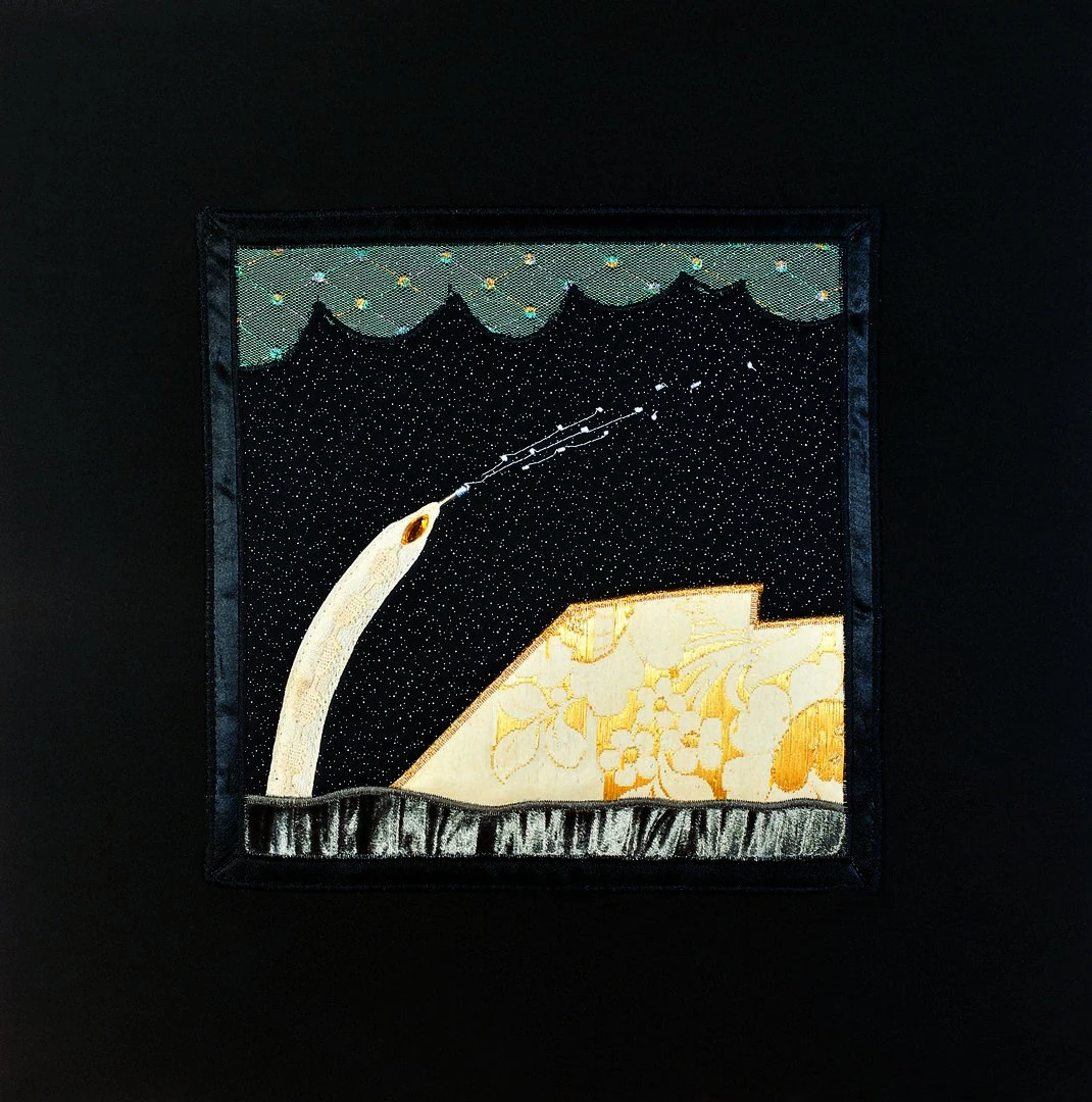 2001 22Teatrino notturno22 arazzo cucito cm50x50 
