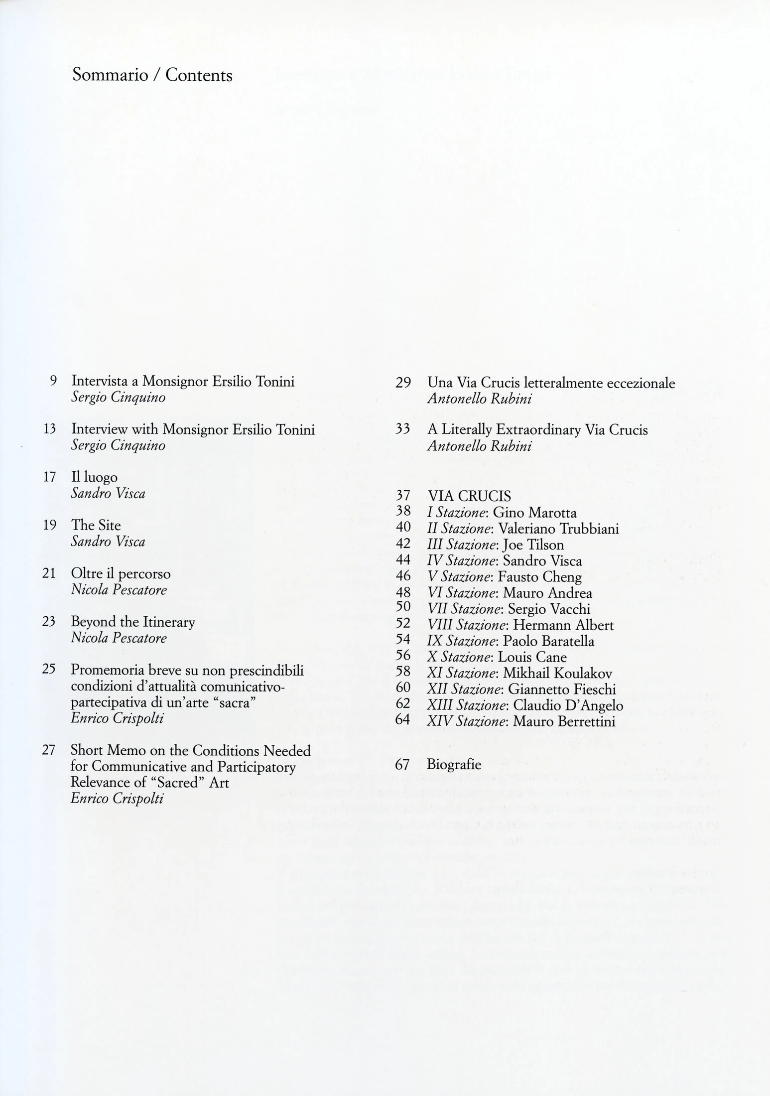2006 Itineris (Sommario del catalogo) 