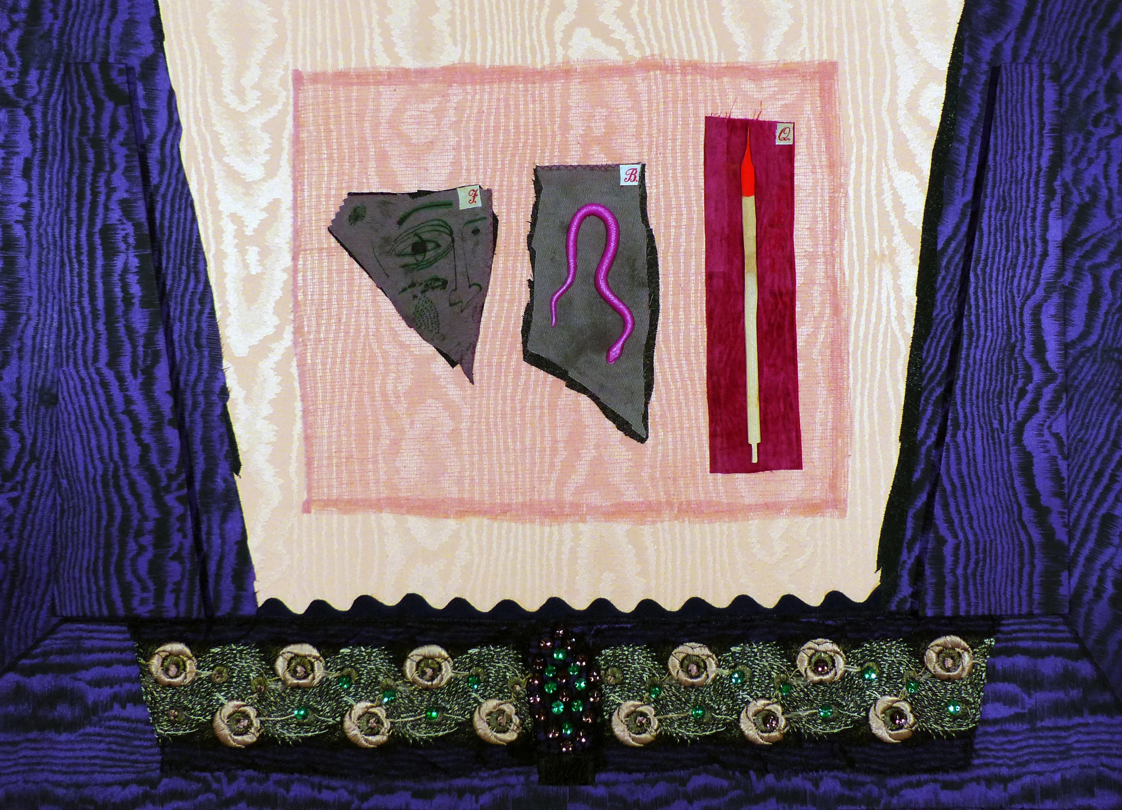 Messa in scena con serpente,2019 tecnica mista cm50x70 