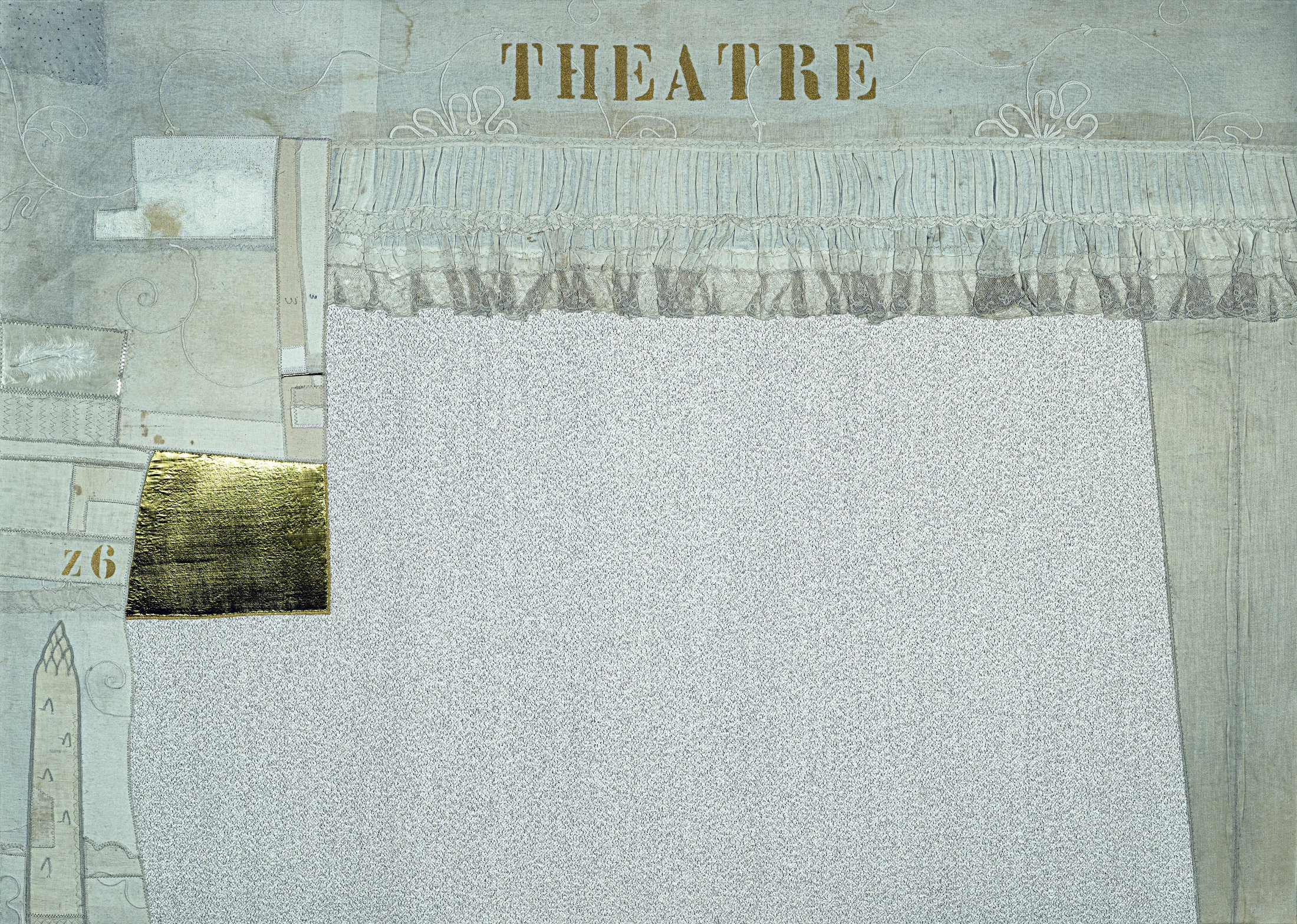Theatre Z6,2020 Materiali tessili cuciti e vernice sintetica cm100x140 quadricromia def