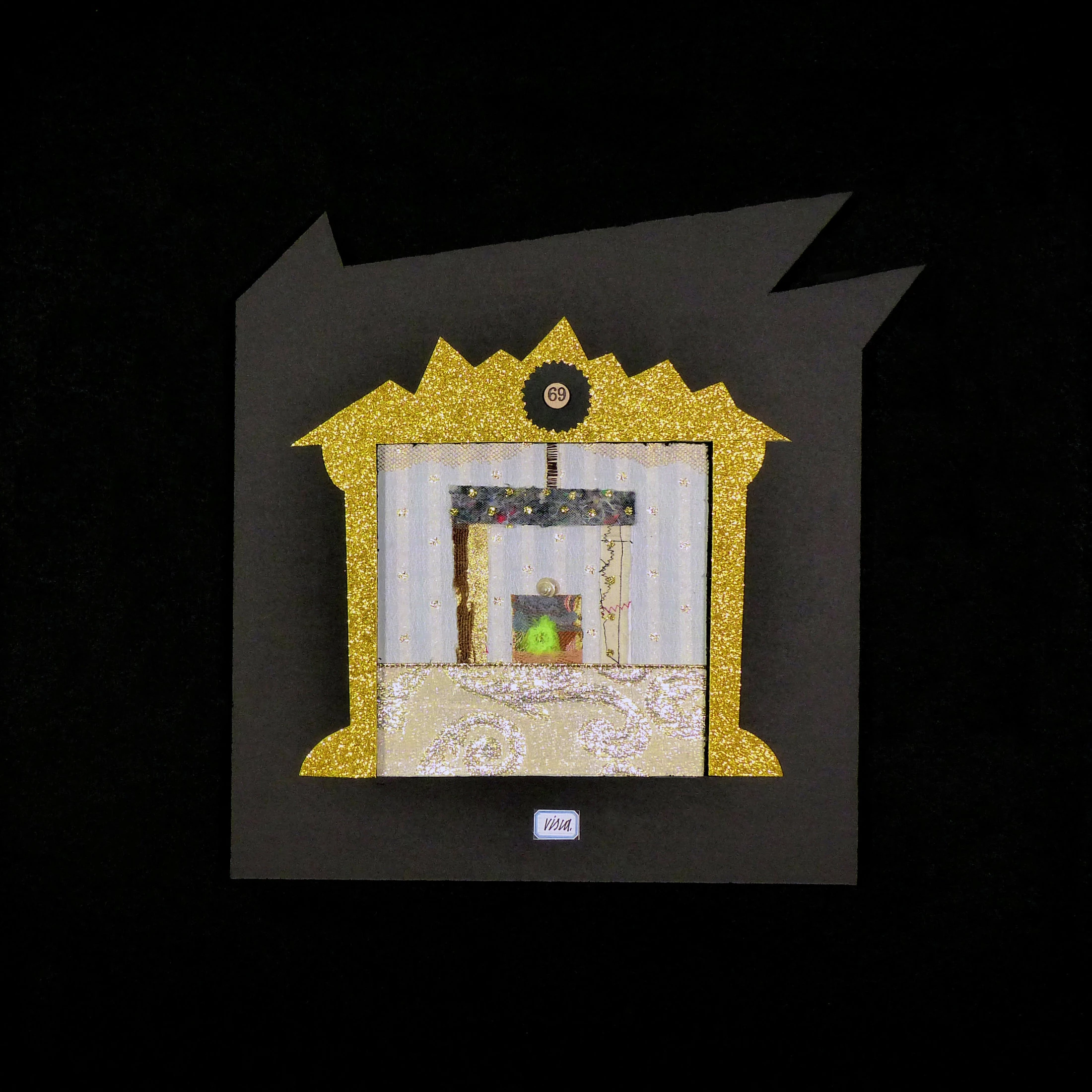 2023 Teatrino MN, tecnica mista su cartone alveolare, cm 60x60 