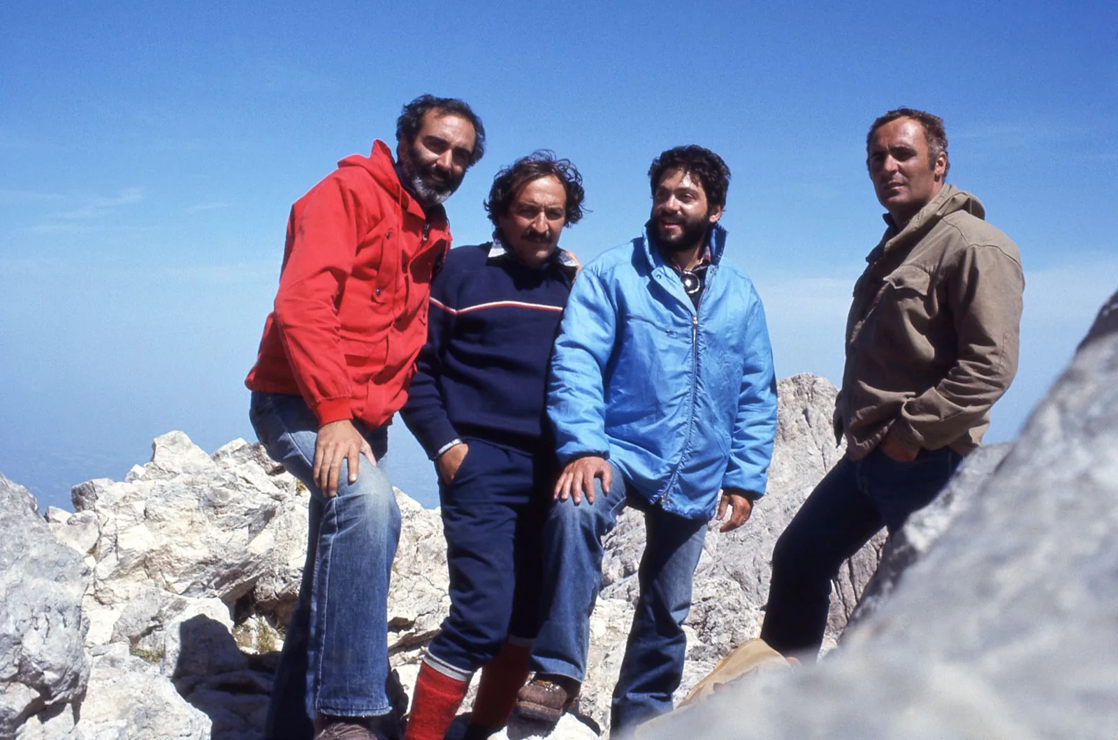 1977 Corno Grande – da Sin: Sandro Visca, Fernando Di Pietro, Gianni Moscardi, Giancarlo Papini