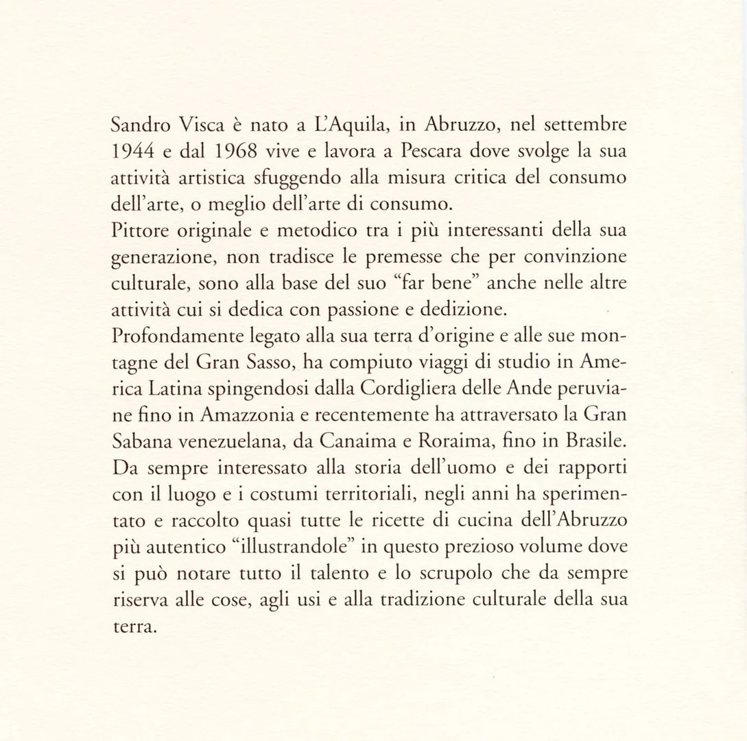 1999 Testo sulla bandella del libro “Abruzzi – L’Arte del far cucina”
