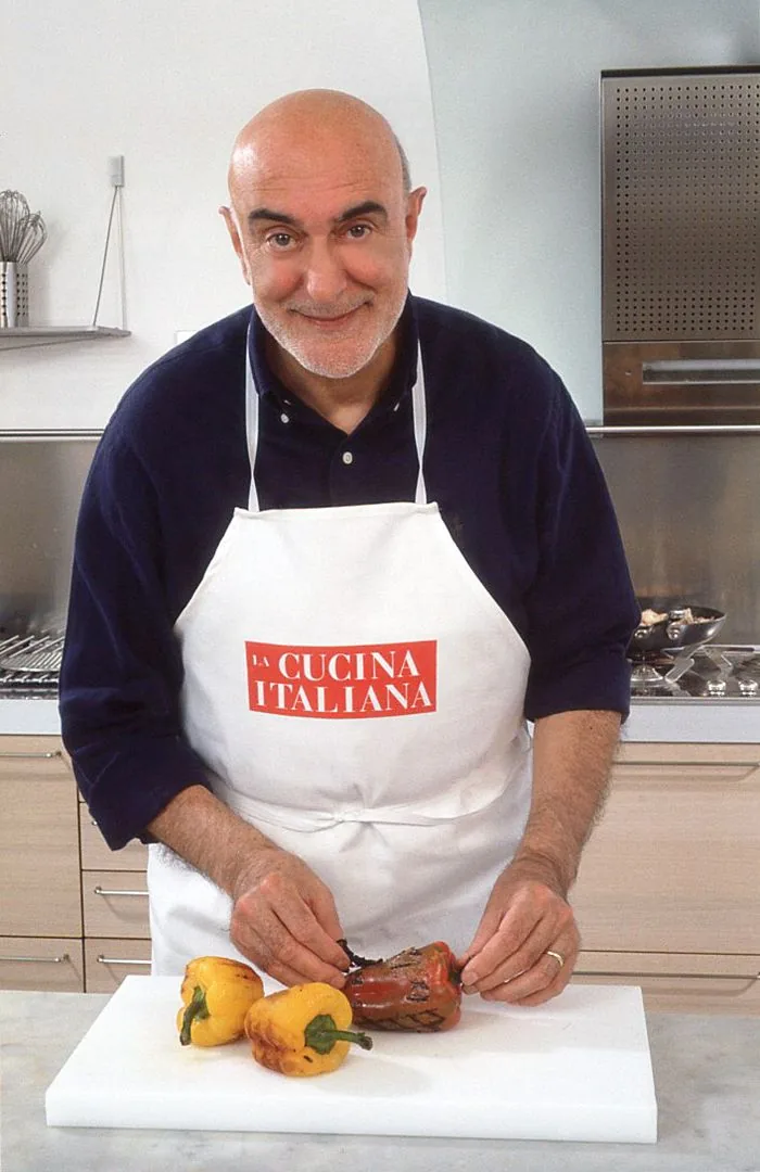 2005 Milano – Redazione della rivista “La cucina italiana” Preparazione della ricetta abruzzese: Coniglio allo zafferano con i peperoni