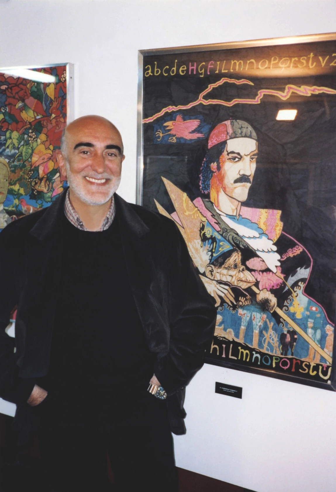 Sandro Visca alla prima mostra antologica di Andrea Pazienza, Pescara, 1998